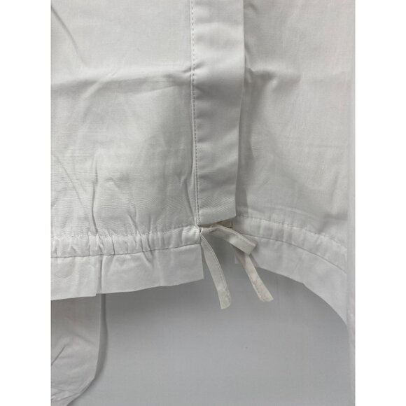 Grey Lab Los Angeles White Cotton Cropped Shirt Small Drawstring Hem & Cuffs - Picture 5 of 7